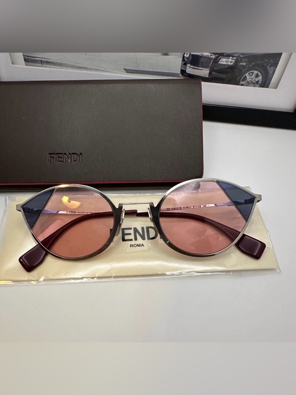 Fendi Cat-eye Sunglasses with Pink & Blue Tented Lenses 🎉